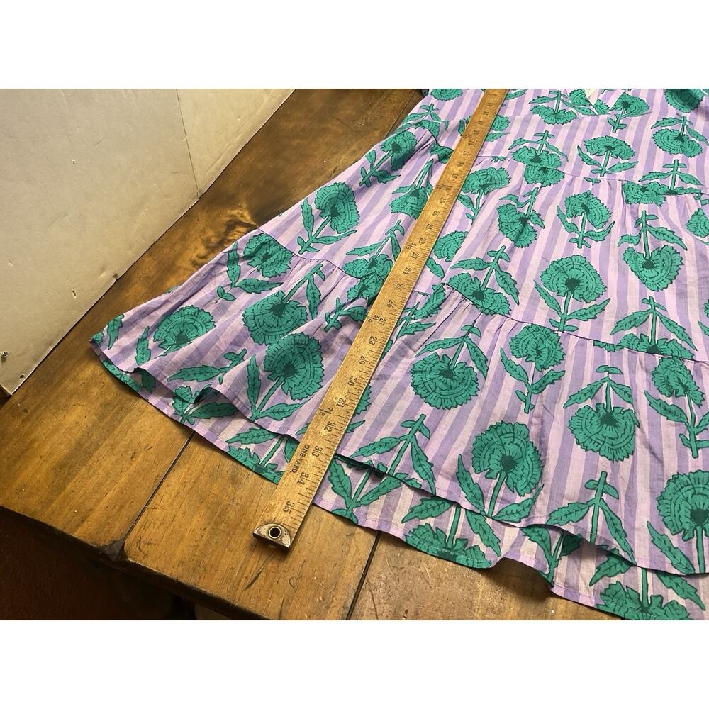 J. Crew Womens Floral Puff Sleeve Tiered Cover Up Sundress Size Medium - Picture 8 of 11